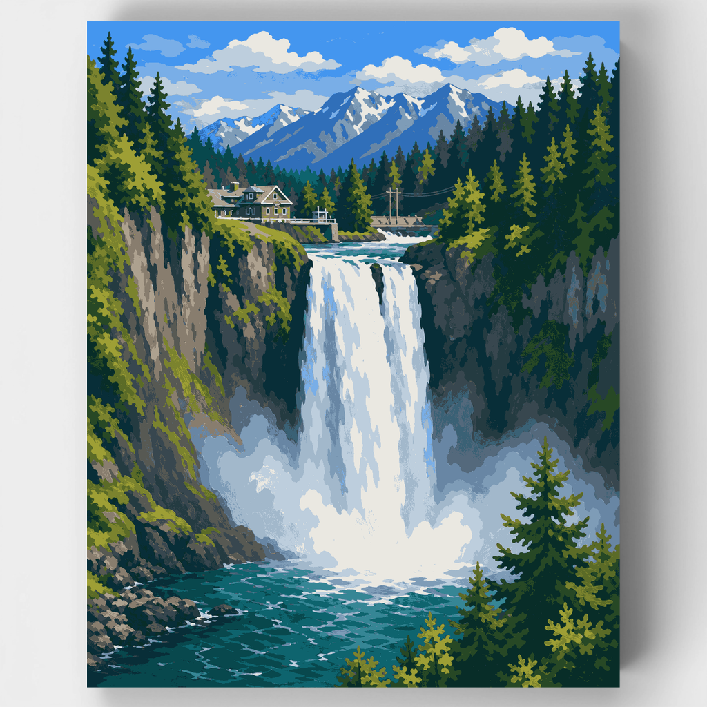 Cataratas Snoqualmie - Kit de pintura por números — Estándar