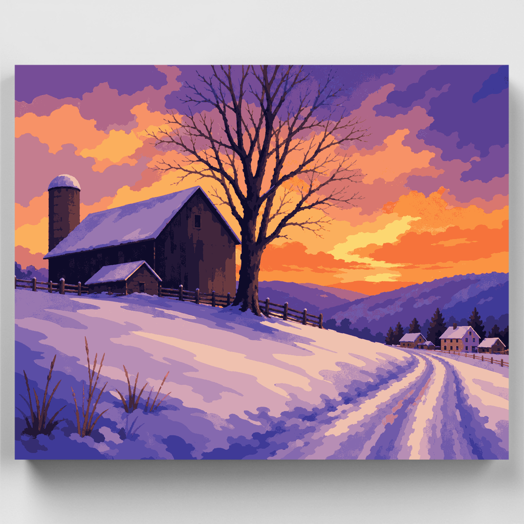 Snowy Ohio Farmstead - Paint by Numbers Kit