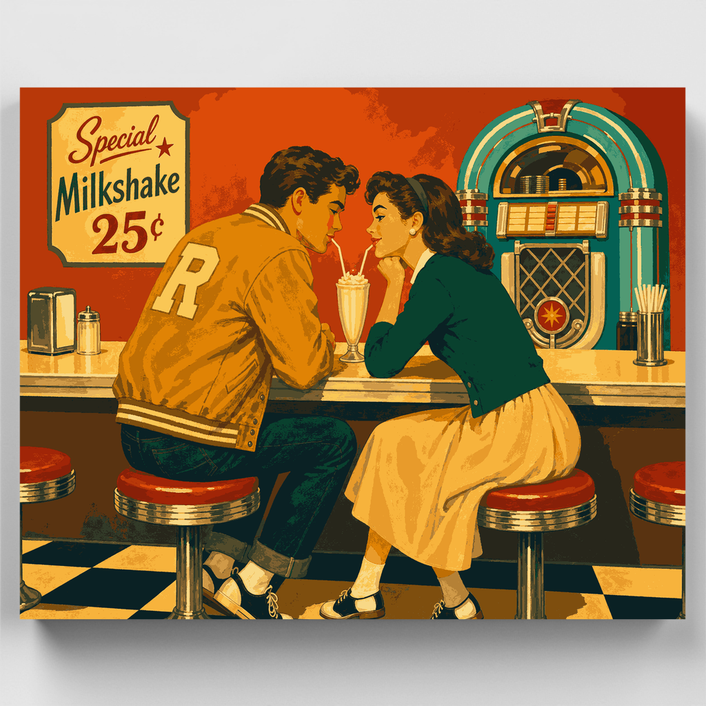 Soda Shop Romance - Paint by Numbers Kit