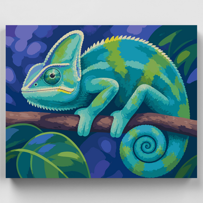 Spiral-Tailed Chameleon - Paint by Numbers Kit