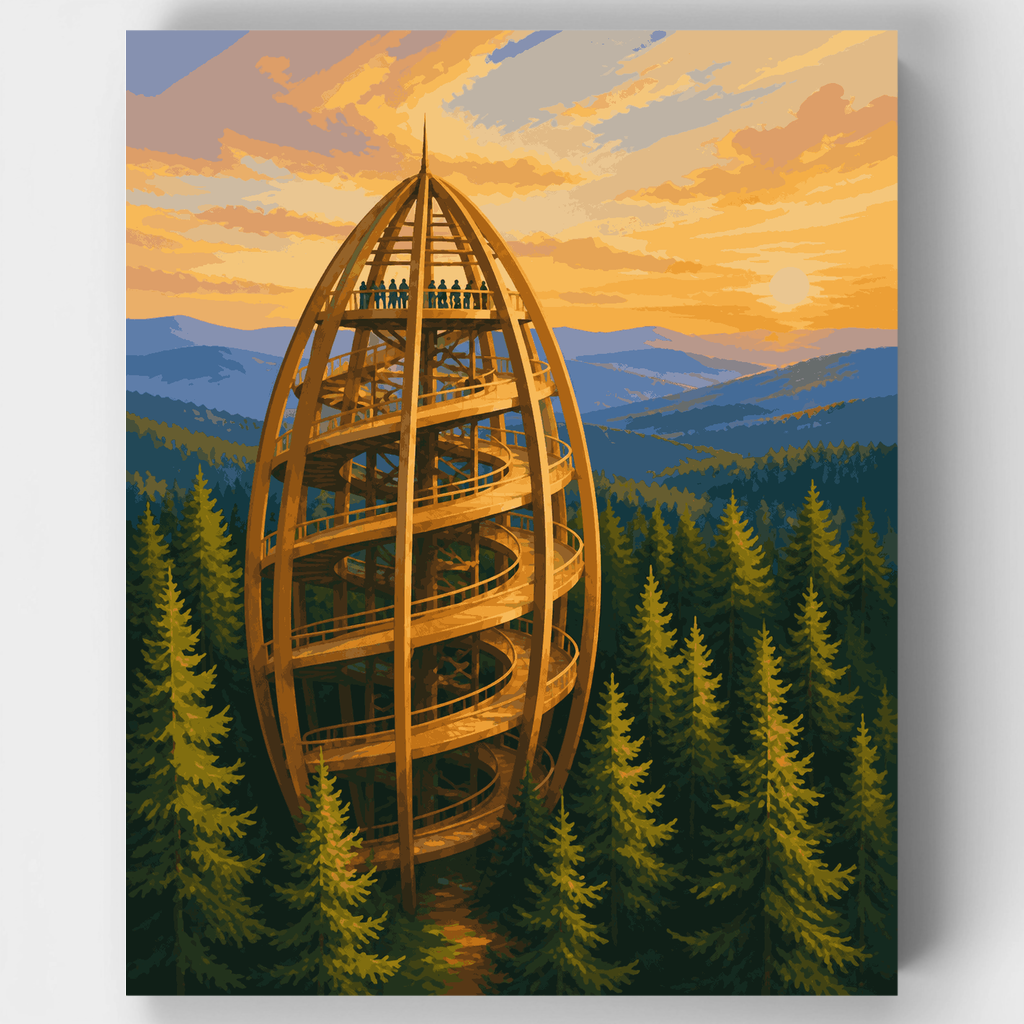 Spiral Treetop Tower - Paint by Numbers Kit