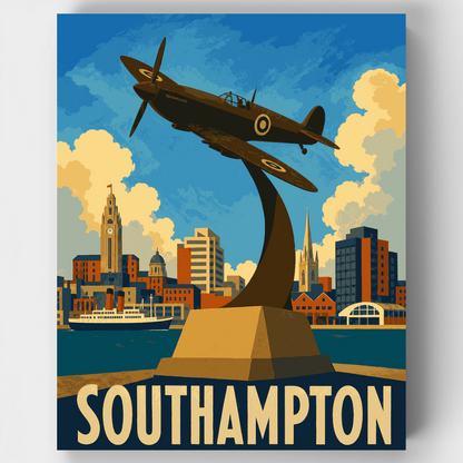Spitfire Over Southampton - Paint by Numbers Kit