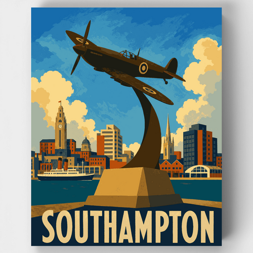 Spitfire Over Southampton - Paint by Numbers Kit