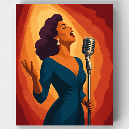 Spotlight Torch Singer - Paint by Numbers Kit