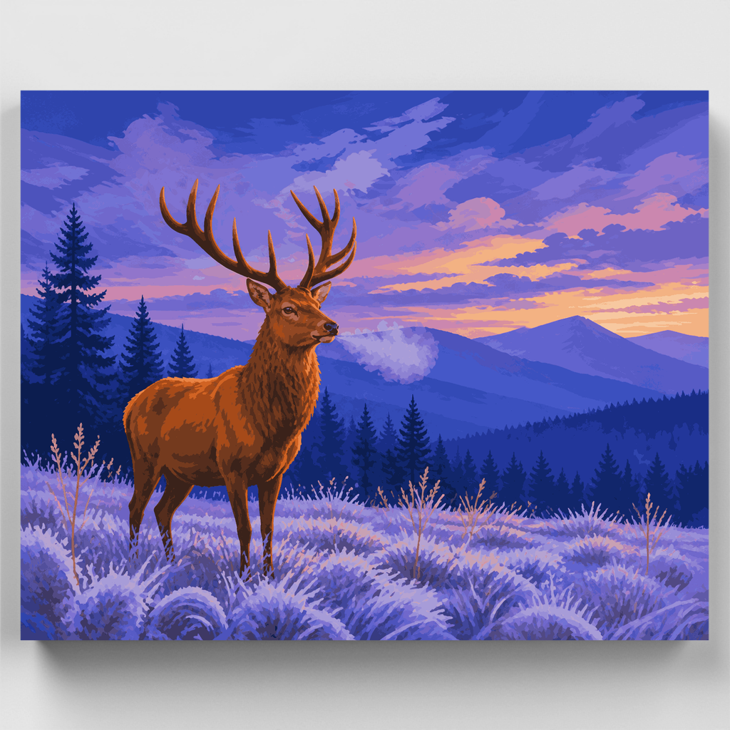 Ciervo en la hora azul - Kit de pintura por números — Estándar