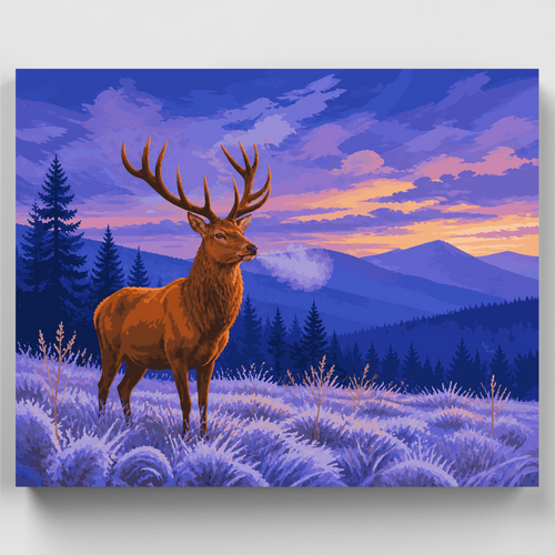 Stag at Blue Hour - Paint by Numbers Kit