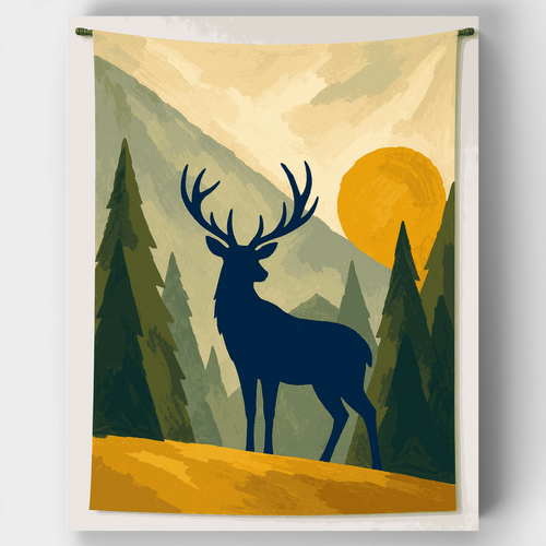 Stag at Sunrise - Paint by Numbers Kit