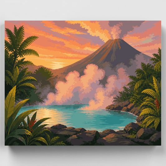Steaming Hot Spring - Paint by Numbers Kit