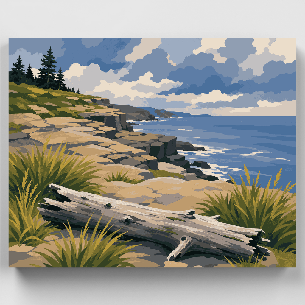 Acantilados costeros escalonados - Kit de pintura por números — Estándar