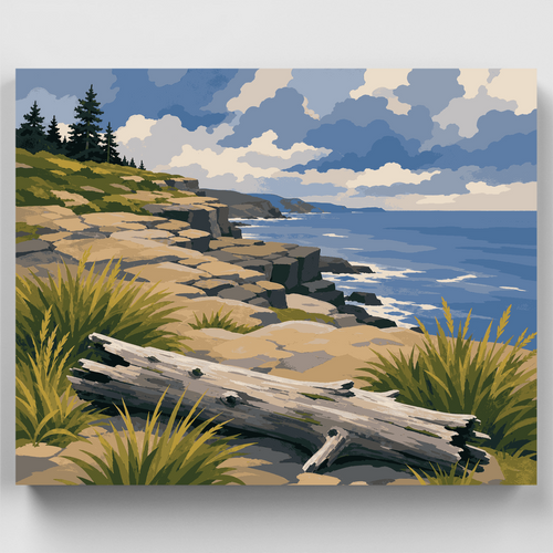 Stepped Coastal Cliffs - Paint by Numbers Kit