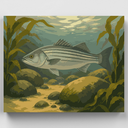 Striped Bass Shallows - Paint by Numbers Kit