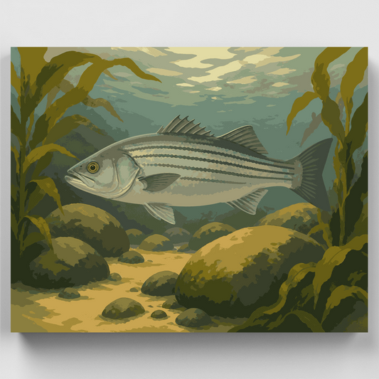 Striped Bass Shallows - Paint by Numbers Kit
