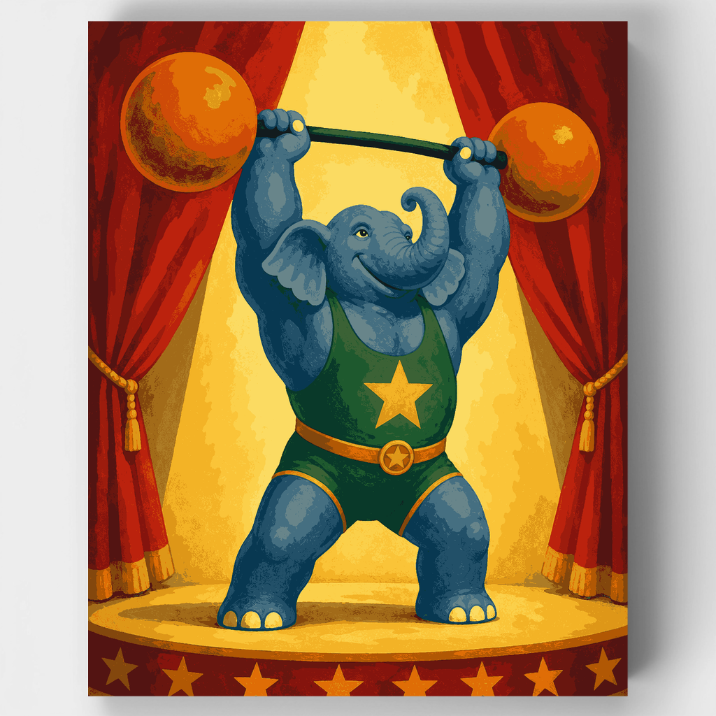 Elefante Forzudo - Kit de pintura por números — Estándar