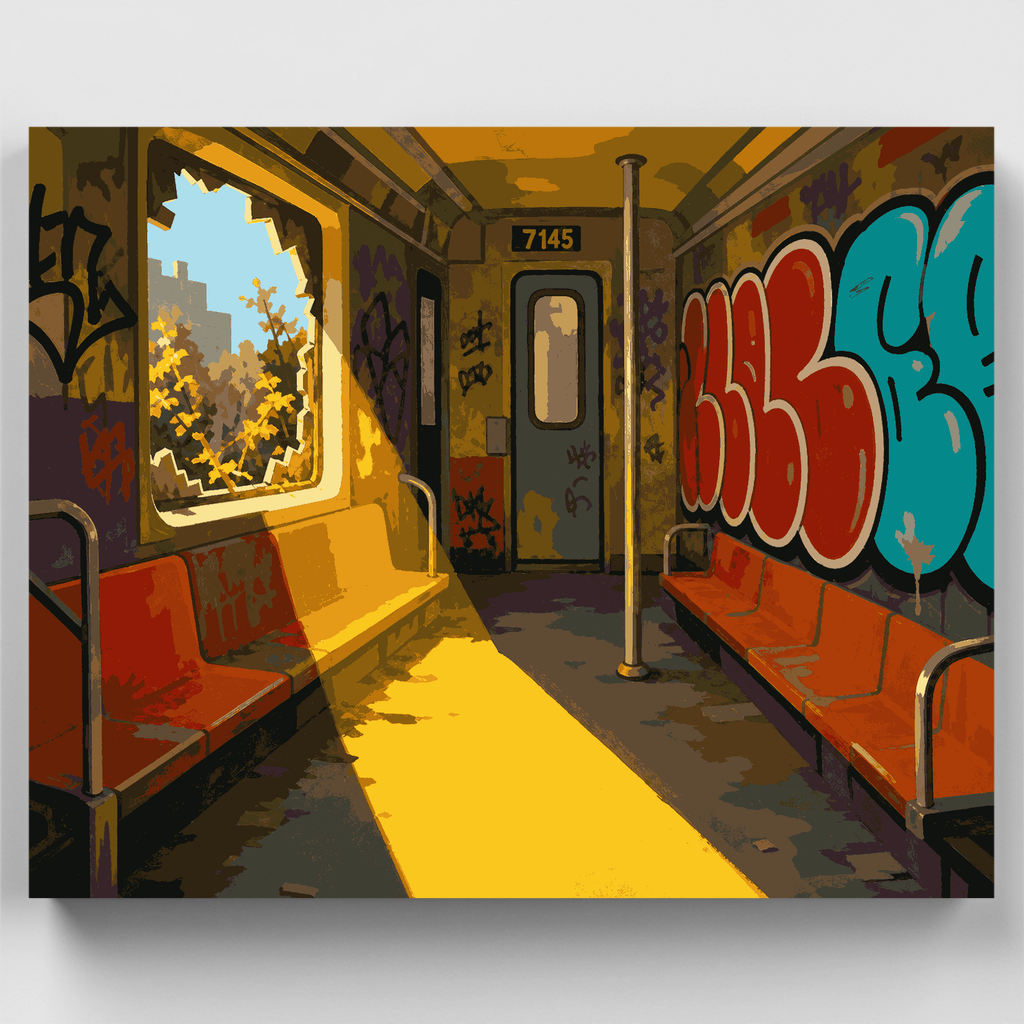 Graffiti en vagón de metro - Kit de pintura por números — Estándar