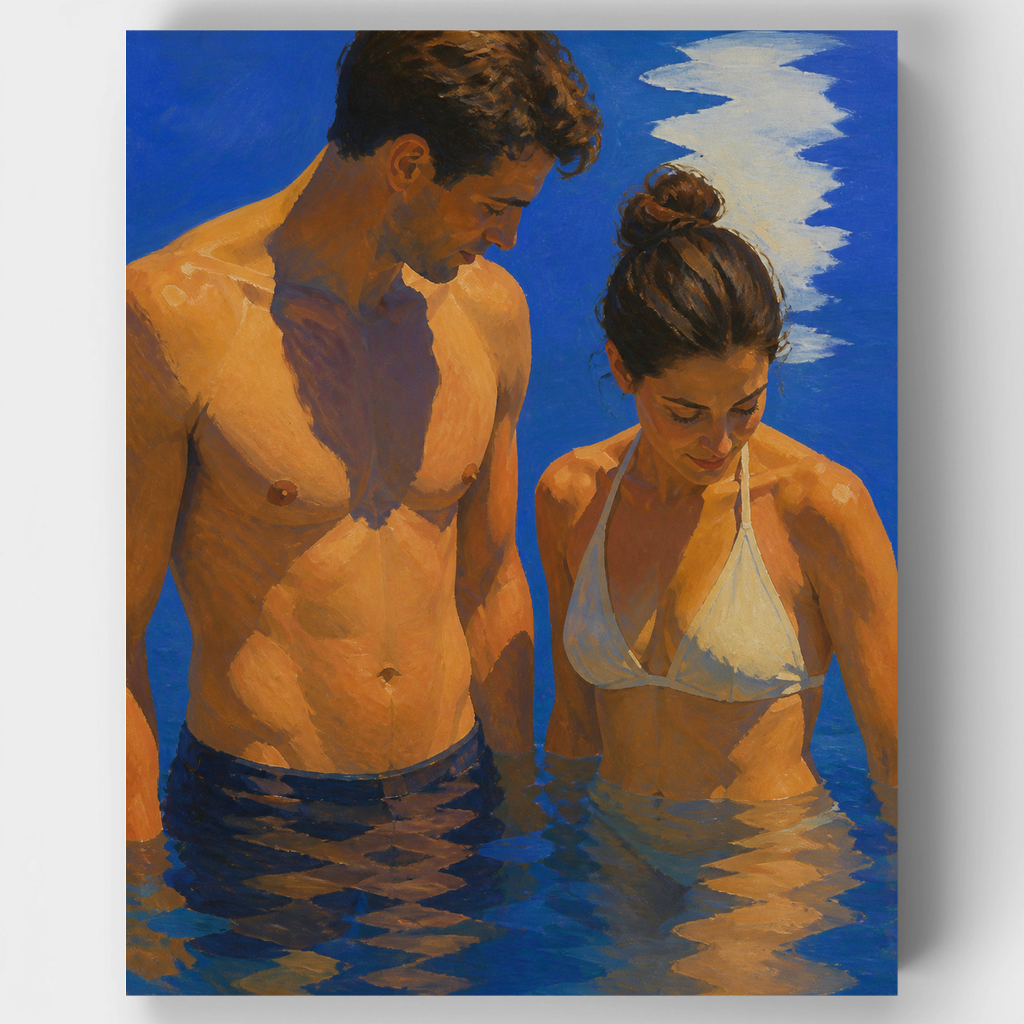 Pareja caminando bajo el sol - Kit de pintura por números — Estándar