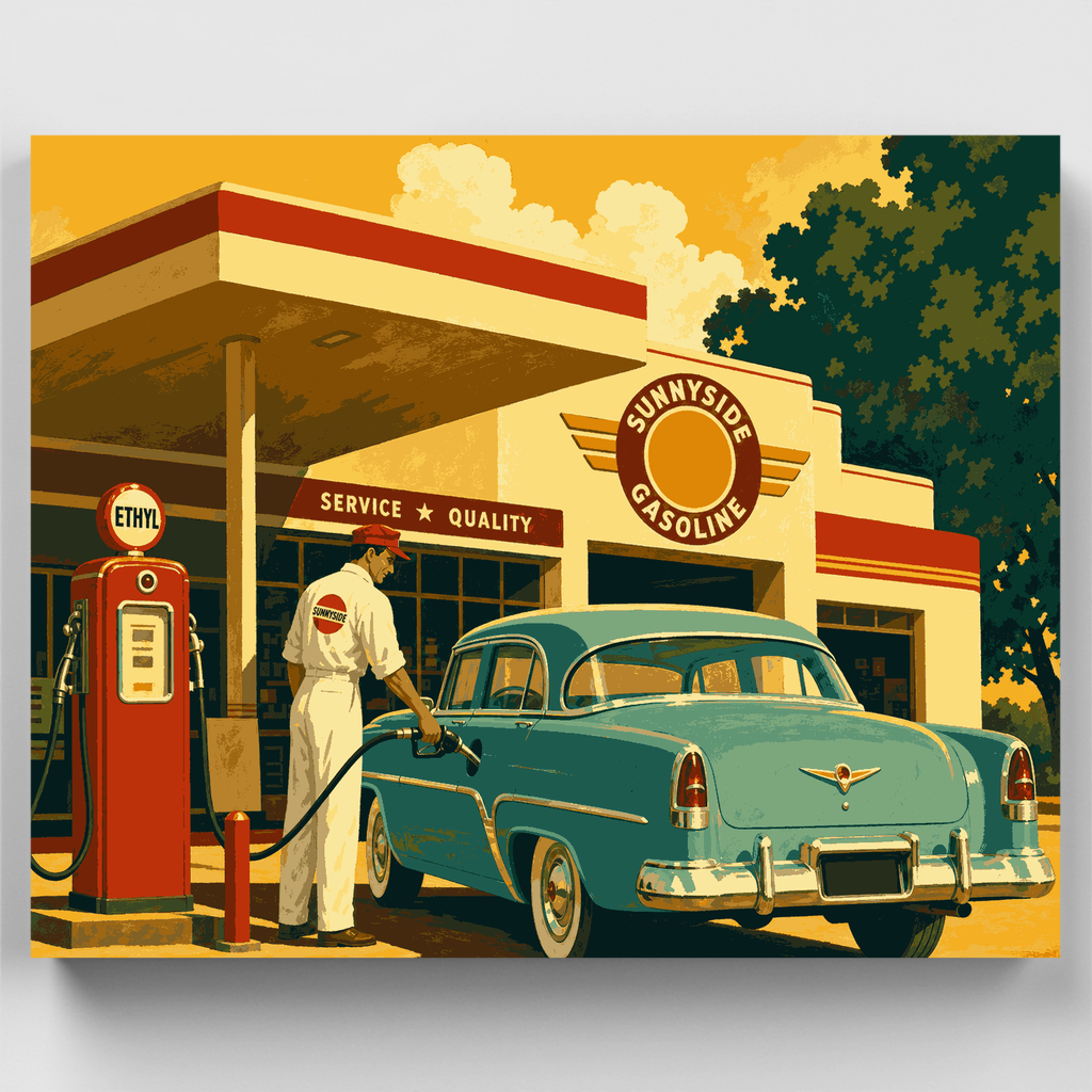 Sunnyside Service Station - Paint by Numbers Kit