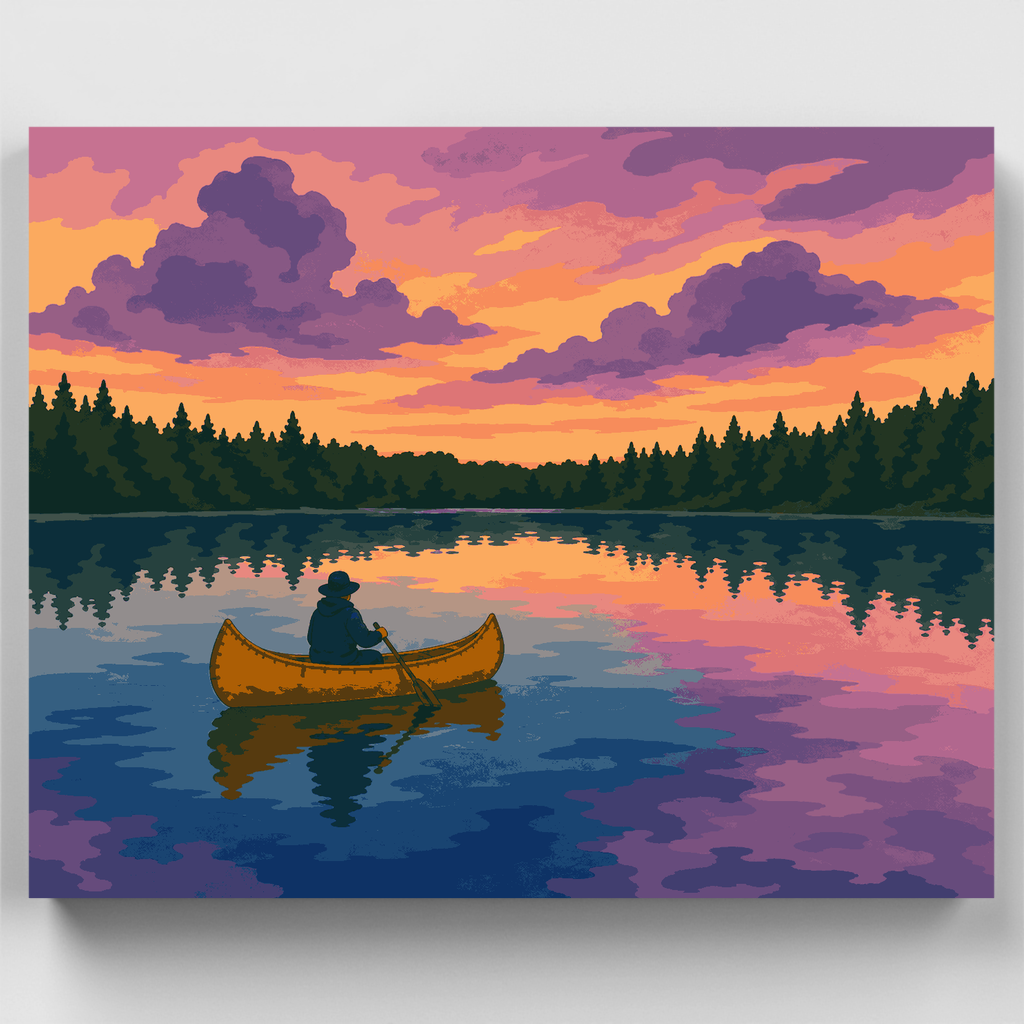 Sunset Canoe - Paint by Numbers Kit