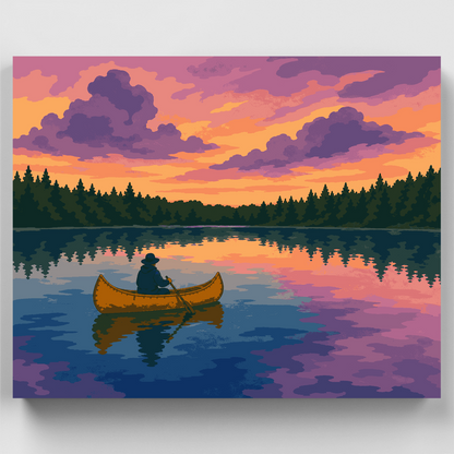 Sunset Canoe - Paint by Numbers Kit