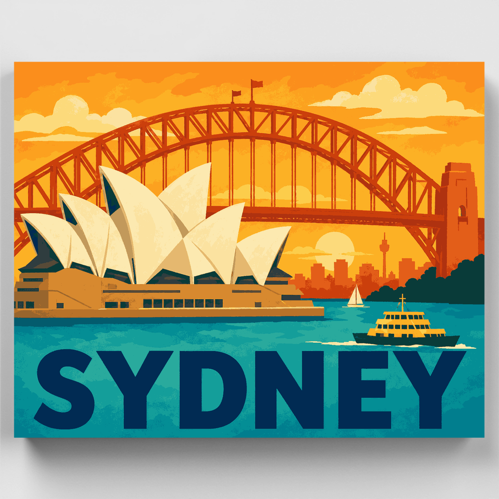 Puente de Sunset Harbour - Kit de pintura por números — Estándar