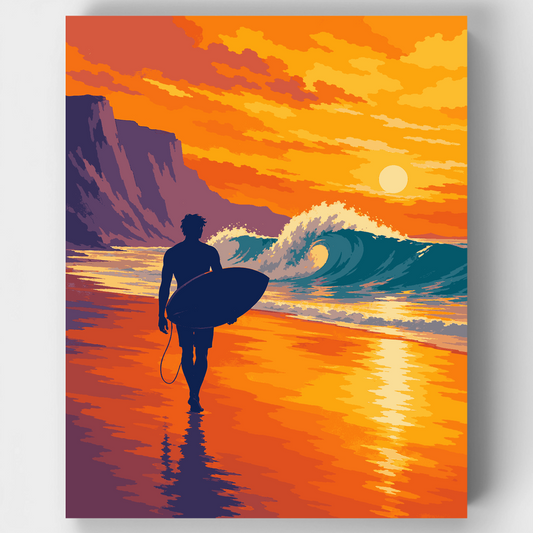 Surfer at Sunset - Paint by Numbers Kit