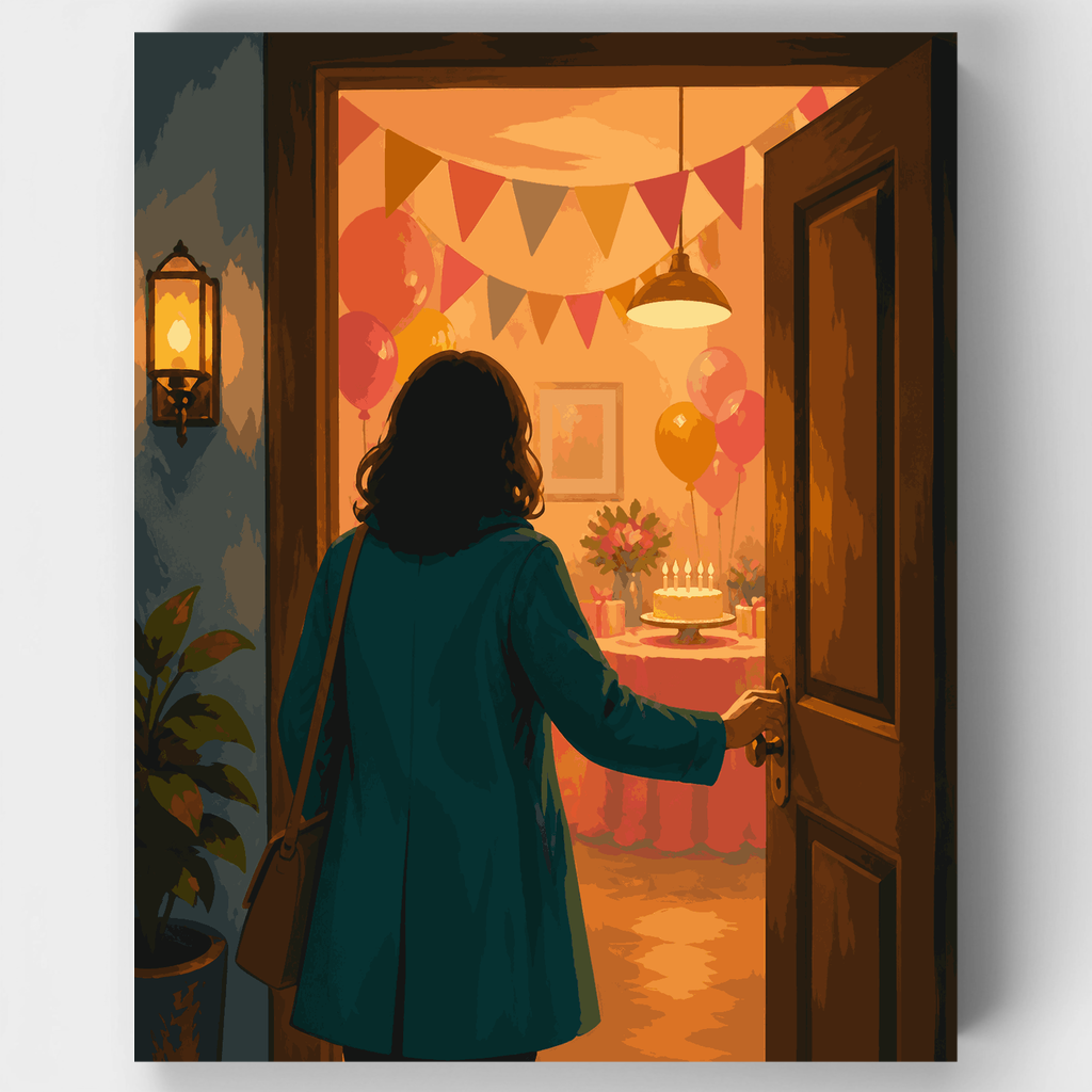Kit de pintura por números - Fiesta sorpresa en la entrada — Estándar