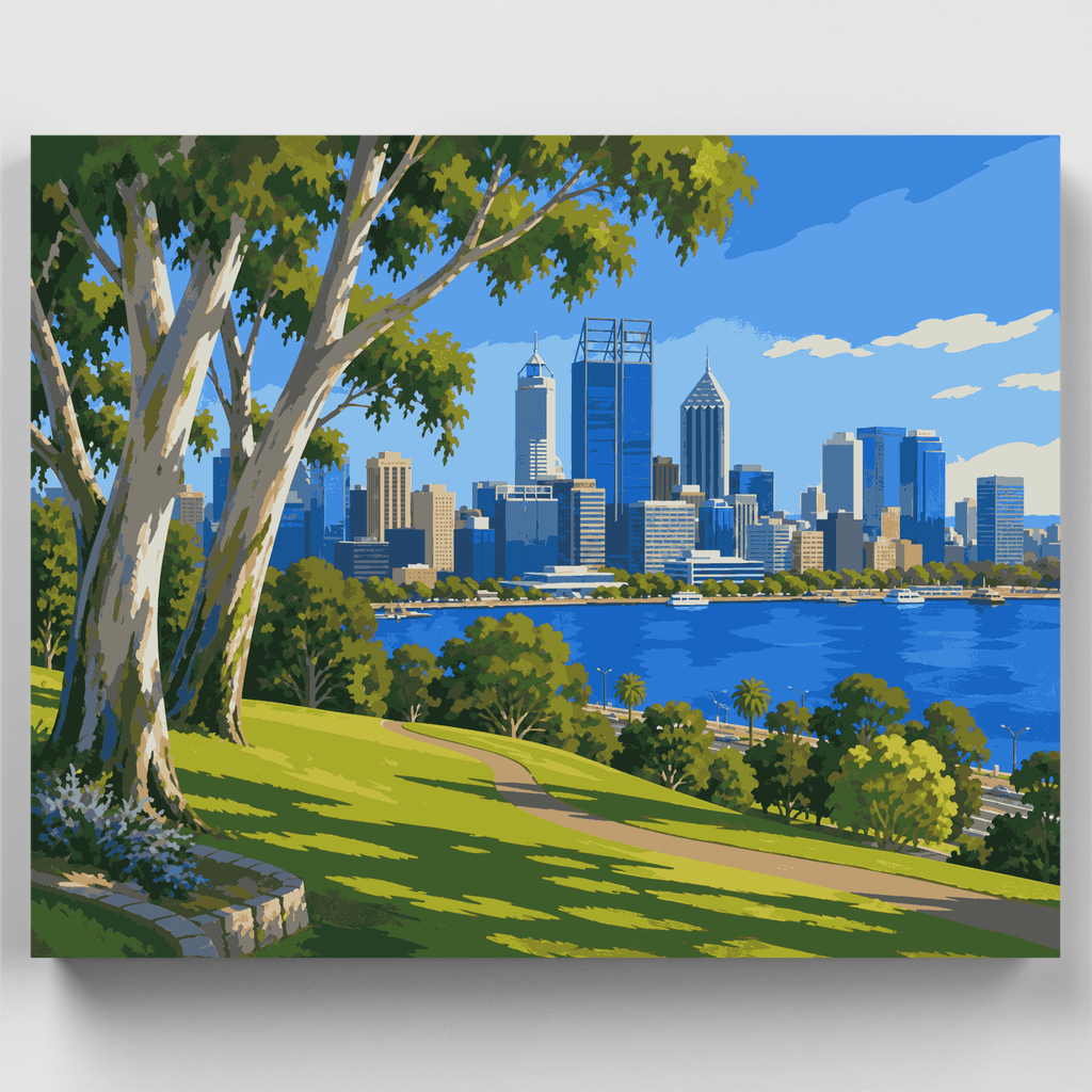 Swan River Skyline - Paint by Numbers Kit