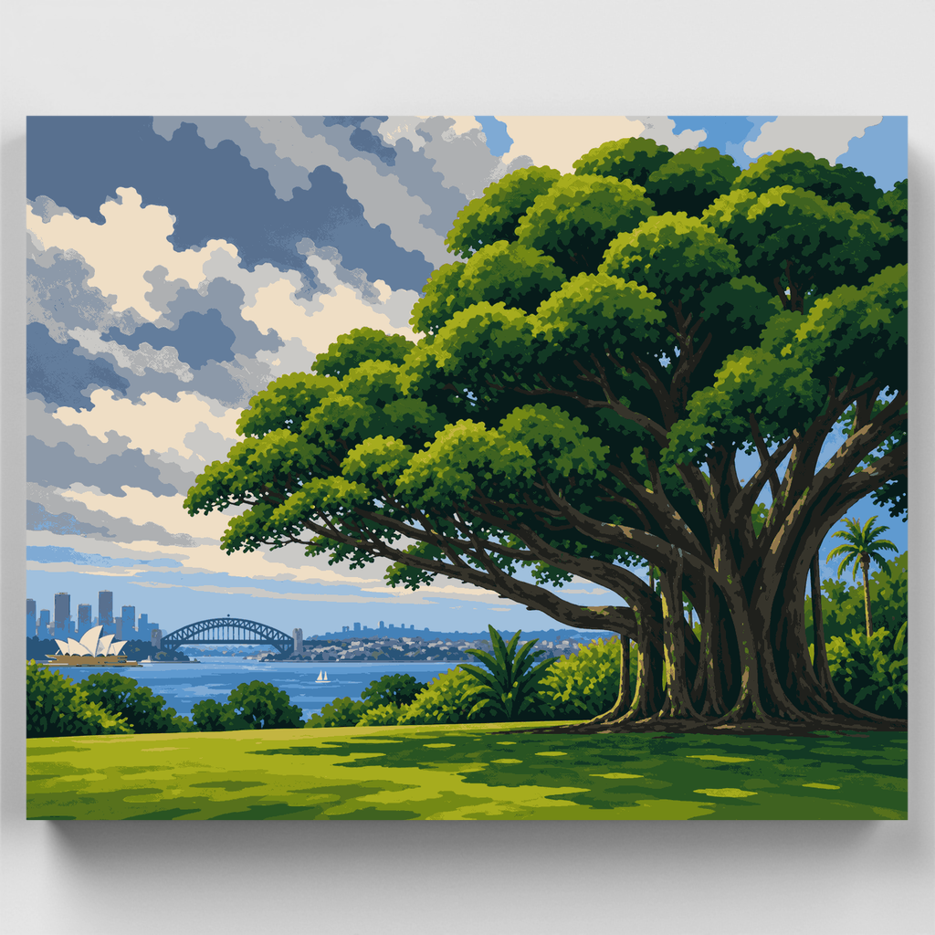 Kit de pintura por números: Higuera en el puerto de Sídney — Estándar