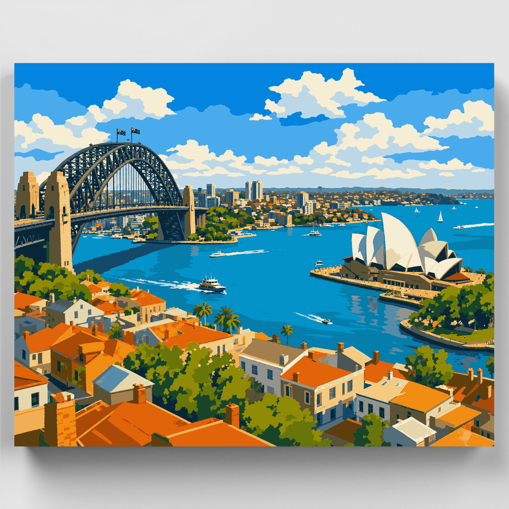 Sydney Harbour Twin Icons - Paint by Numbers Kit