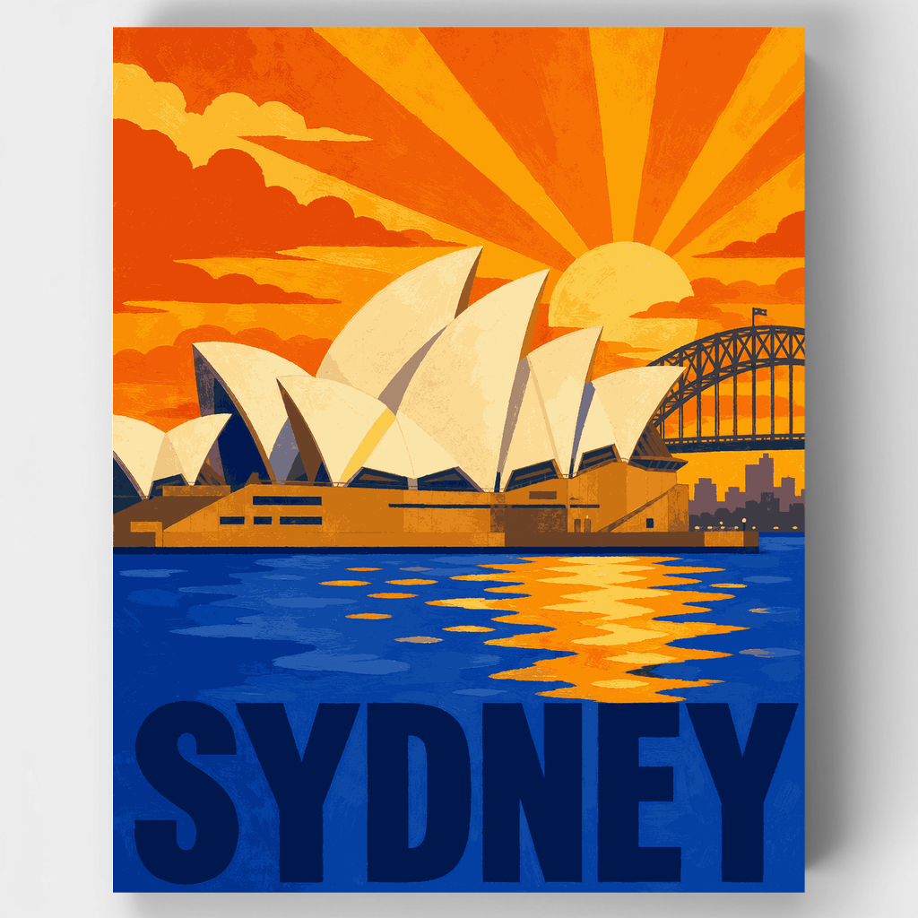 Sydney Sunrise Sails - Kit de pintura por números — Estándar
