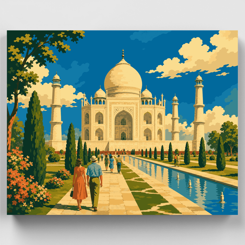 Taj Mahal Garden Walk - Paint by Numbers Kit