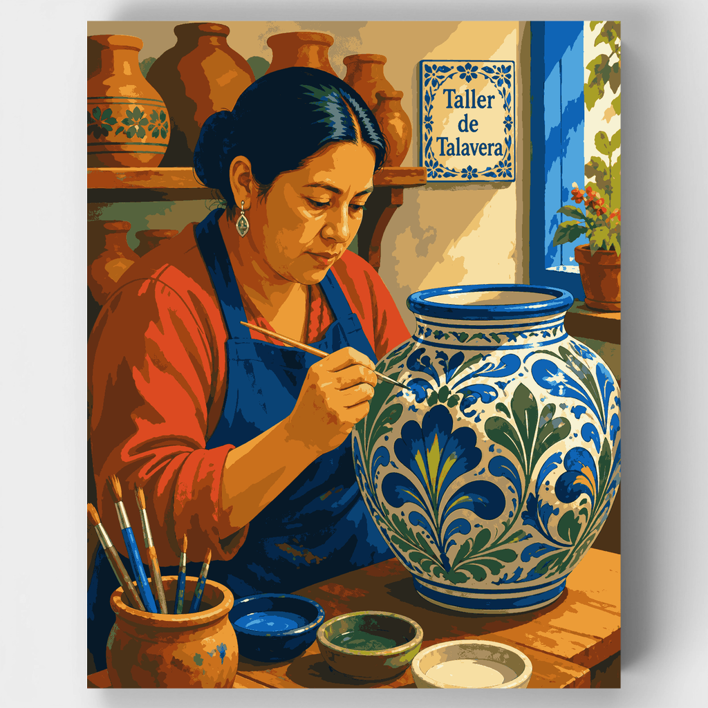 Kit de pintura por números - Pintor de cerámica de Talavera — Estándar