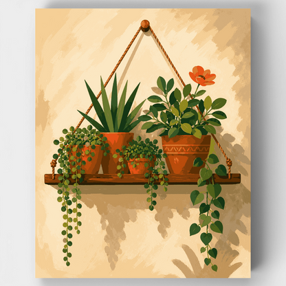 Terracotta Plant Shelf - Paint by Numbers Kit
