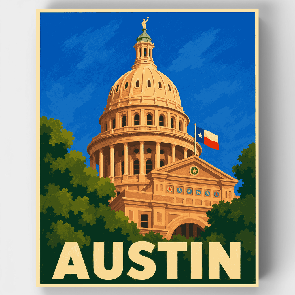 Cúpula del Capitolio de Texas - Kit de pintura por números — Estándar