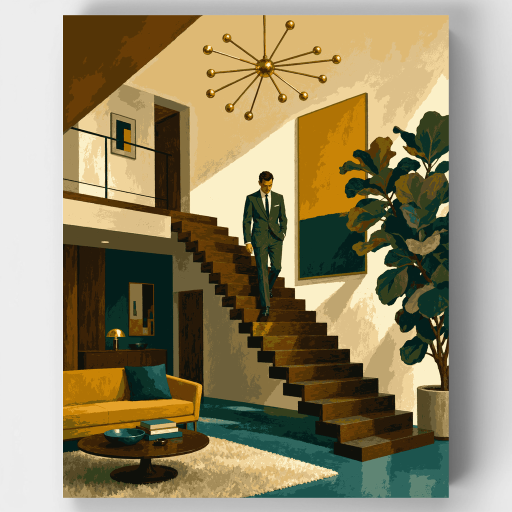 El descenso sofisticado - Kit de pintura por números — Estándar
