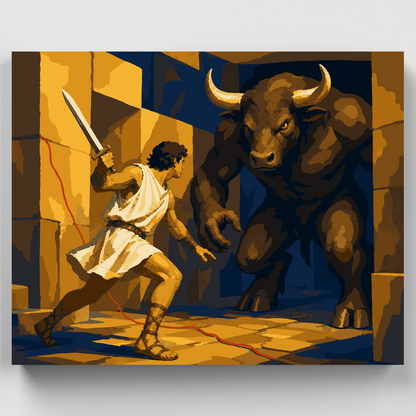 Theseus vs. Minotaur - Paint by Numbers Kit