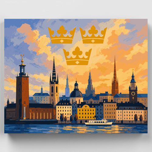 Three Golden Crowns - Paint by Numbers Kit