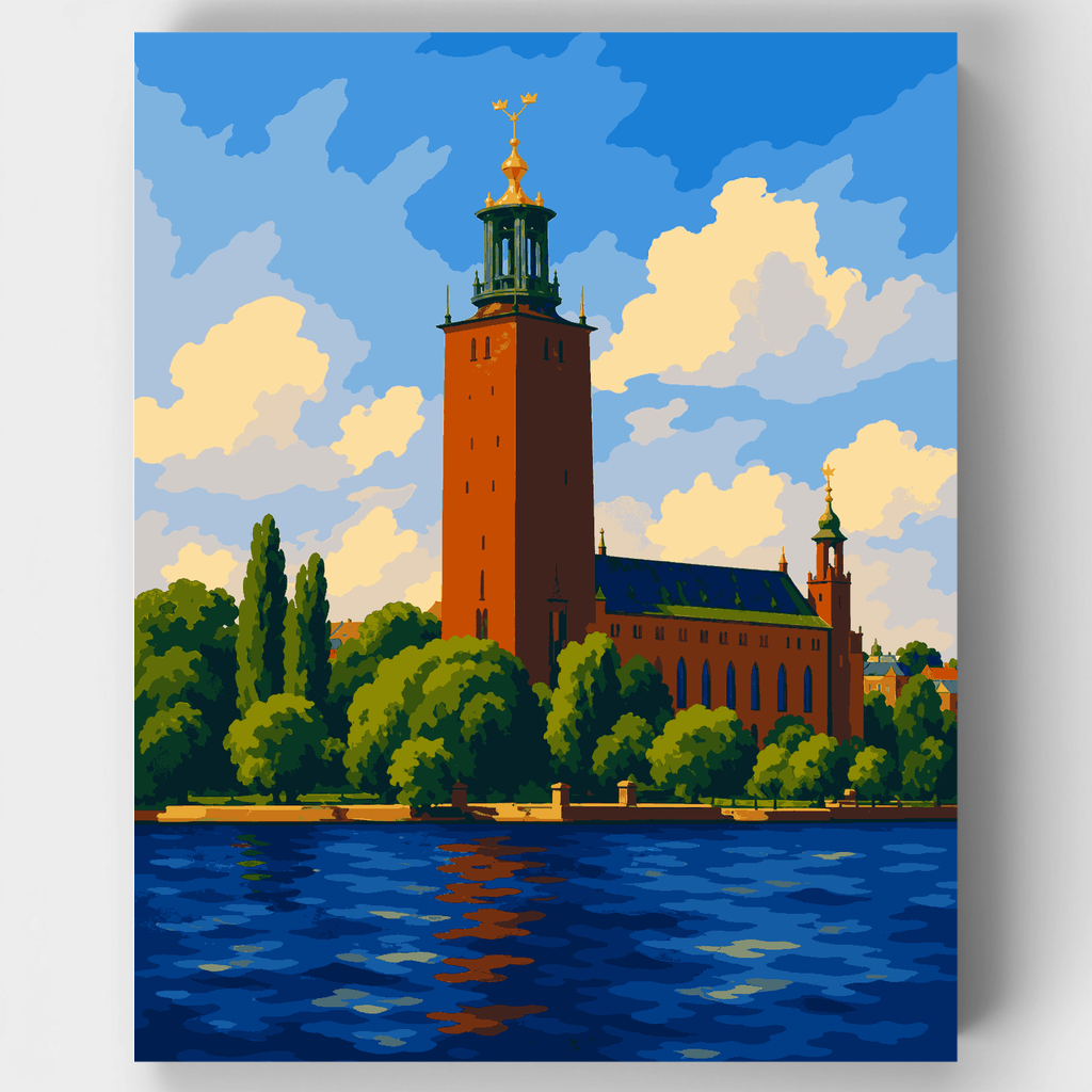 Three Golden Crowns Tower - Paint by Numbers Kit
