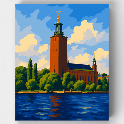 Three Golden Crowns Tower - Paint by Numbers Kit