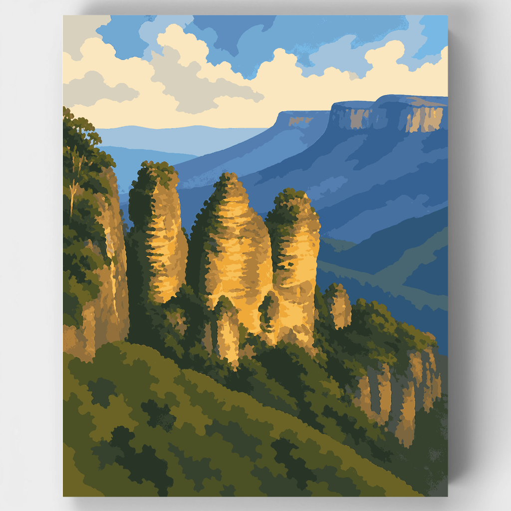 Three Sisters Blue Mountains - Kit de pintura por números — Estándar