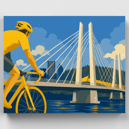 Tilikum Crossing Cyclist - Paint by Numbers Kit