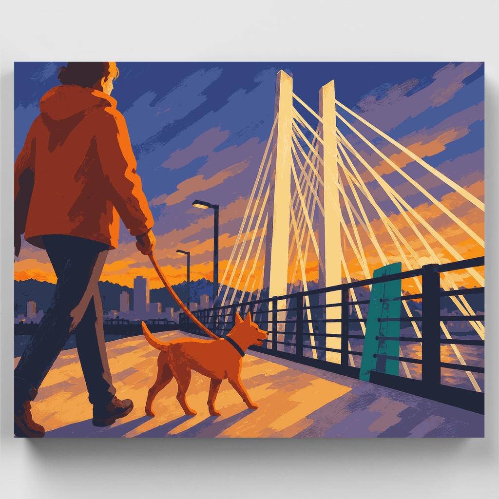 Tilikum Crossing Dusk - Paint by Numbers Kit