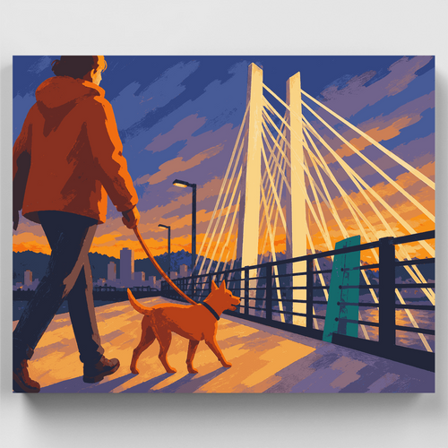 Tilikum Crossing Dusk - Paint by Numbers Kit