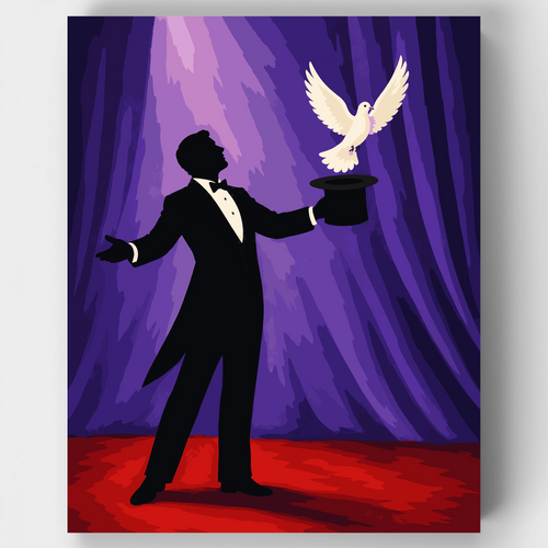 Top Hat Illusion - Paint by Numbers Kit