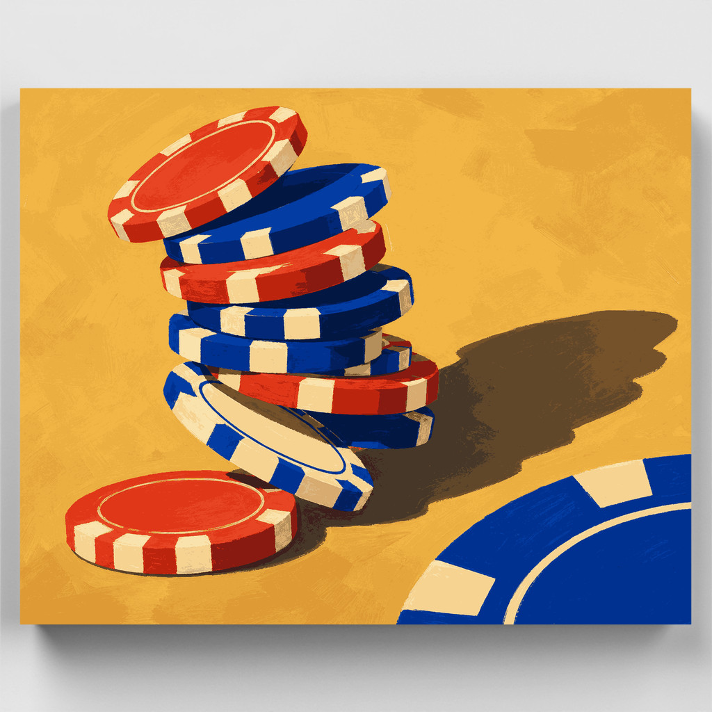 Fichas de casino cayendo - Kit de pintura por números — Estándar