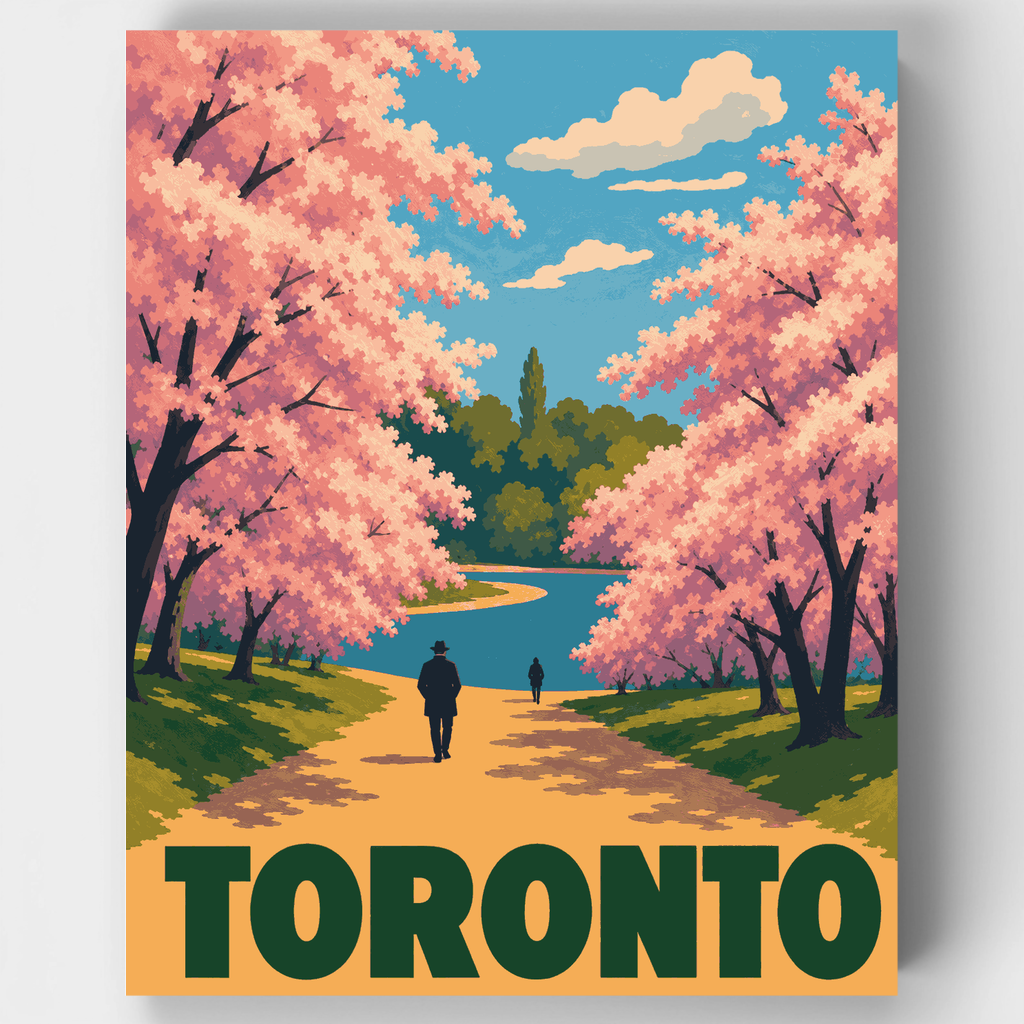 Cerezos en flor de Toronto - Kit de pintura por números — Estándar