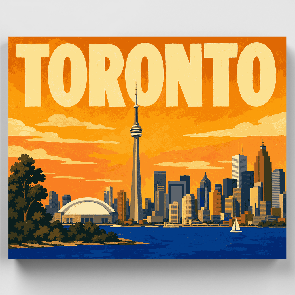 Kit de pintura por números - Atardecer en Toronto — Estándar