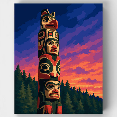 Totem Pole Sunset - Paint by Numbers Kit