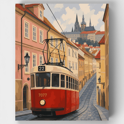 Tram No. 22 Prague - Paint by Numbers Kit