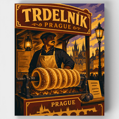 Trdelník Chimney Cake - Paint by Numbers Kit