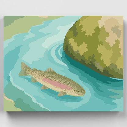 Trout in Quiet Eddy - Paint by Numbers Kit
